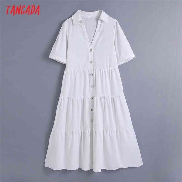 tangada women summer white elegant midi dress vintage short sleeve female office lady sundress be733 210701, Black;gray
tangada women summer white elegant midi dress vintage short sleeve female office lady sundress be733 210701, Black;gray
