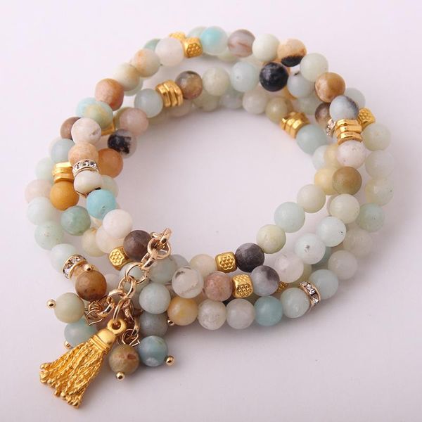 beaded, strands design energy bracelets 6mm amazonite natural stone metal tassel bracelet, Black
beaded, strands design energy bracelets 6mm amazonite natural stone metal tassel bracelet, Black