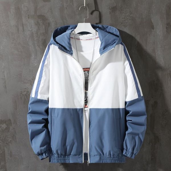men's casual jacket coat contrast color blocking hooded windbreakers outerwear tour running jogging training wear loose jackets, Black;brown
men's casual jacket coat contrast color blocking hooded windbreakers outerwear tour running jogging training wear loose jackets, Black;brown