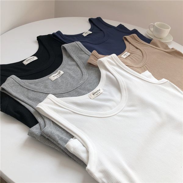 women's tanks & camis soft elastic sleeveless women tank rib cotton solid color casual woman vest fashion streetwear summer 2, White
women's tanks & camis soft elastic sleeveless women tank rib cotton solid color casual woman vest fashion streetwear summer 2, White