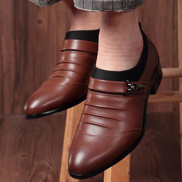 dress shoes men leather 2021 business office formal wear men's pointed toe buckle strap male casual walking, Black
dress shoes men leather 2021 business office formal wear men's pointed toe buckle strap male casual walking, Black
