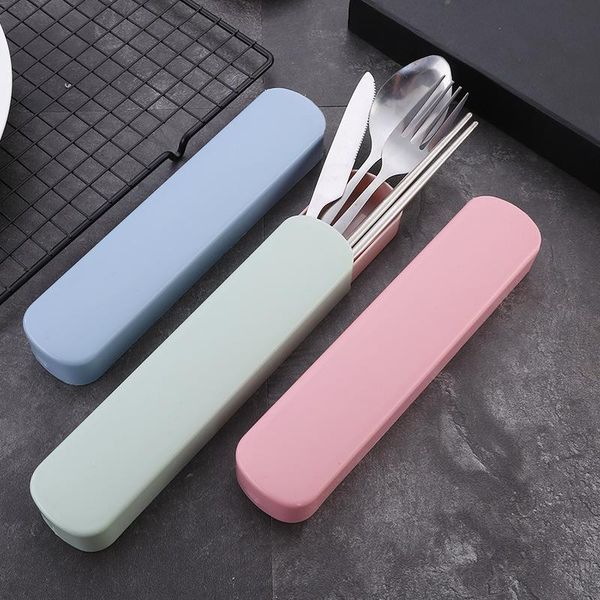 portable stainless steel travel tableware set with box kitchen fork spoon chopsticks dinnerware for kid school cutlery bbq sets 
portable stainless steel travel tableware set with box kitchen fork spoon chopsticks dinnerware for kid school cutlery bbq sets