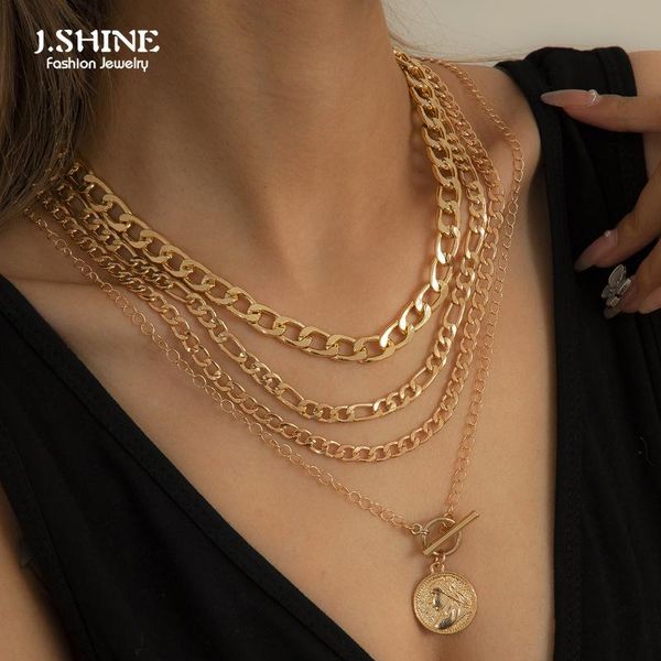 chains j.shine multilayer coin pendant choker necklaces for women gold color fashion portrait lariat chunky, Silver
chains j.shine multilayer coin pendant choker necklaces for women gold color fashion portrait lariat chunky, Silver