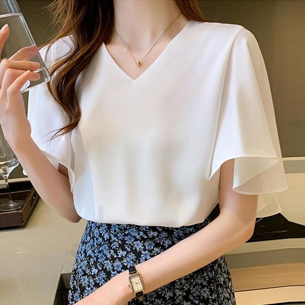 women's blouses & shirts white chiffon blouse shirt women loose summer blusas mujer de moda casual streetwear v-neck solid femme q4413
women's blouses & shirts white chiffon blouse shirt women loose summer blusas mujer de moda casual streetwear v-neck solid femme q4413