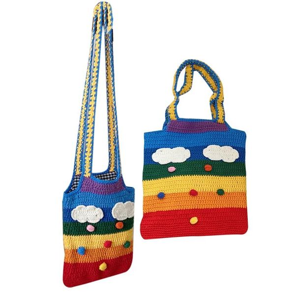 storage bags rainbow design shoulder for women,large shopping bag,casual wool knitted bag,weave handbags,tote
storage bags rainbow design shoulder for women,large shopping bag,casual wool knitted bag,weave handbags,tote