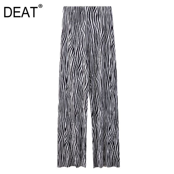 high elastic waist trousers loose fit pants women gray zebra striped fashion tide summer 7d1657 210421, Black;white
high elastic waist trousers loose fit pants women gray zebra striped fashion tide summer 7d1657 210421, Black;white