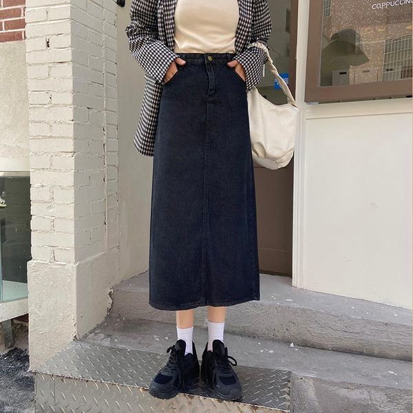 skirts 2021 black denim skirt medium length buttock high waist and thin, versatile a-line for women
skirts 2021 black denim skirt medium length buttock high waist and thin, versatile a-line for women
