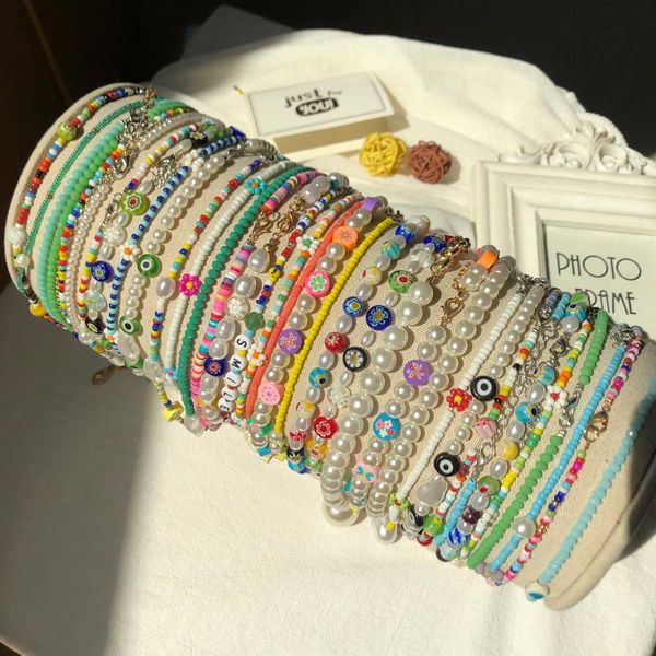 chokers bohemian necklace colorful resin crystal beads pearls pendant flowers glass beaded clavicle choker soft clay jewelry gifts, Golden;silver
chokers bohemian necklace colorful resin crystal beads pearls pendant flowers glass beaded clavicle choker soft clay jewelry gifts, Golden;silver