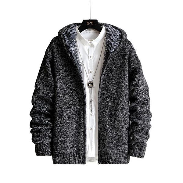 men's sweaters 2021 hooded sweater autumn and winter thickening plus velvet loose warm coat, White;black
men's sweaters 2021 hooded sweater autumn and winter thickening plus velvet loose warm coat, White;black