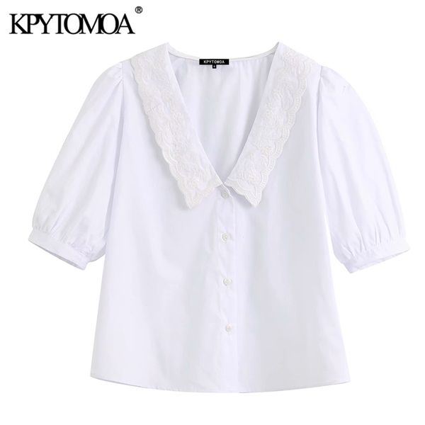 women sweet fashion embroidery white blouses v neck puff sleeve female shirts blusas chic 210420
women sweet fashion embroidery white blouses v neck puff sleeve female shirts blusas chic 210420