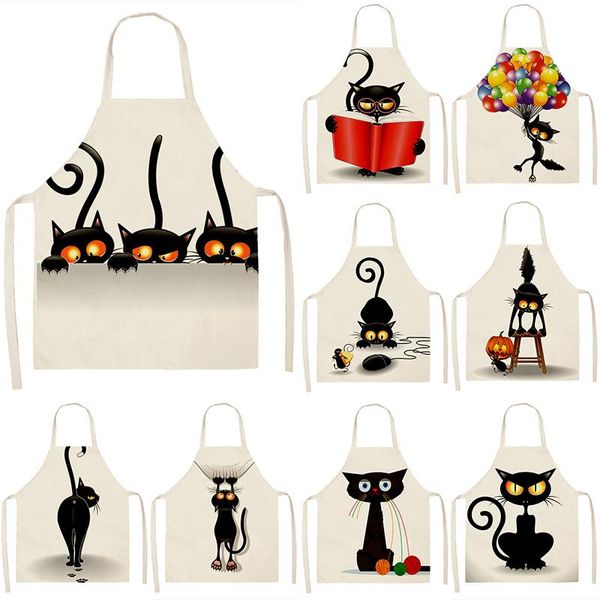 cartoon funny black white cat printed kitchen aprons for women flax home cooking baking waist bib apron cleaning tool
cartoon funny black white cat printed kitchen aprons for women flax home cooking baking waist bib apron cleaning tool