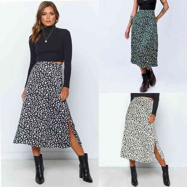leopard chiffon print split women skirts length zipper high waist spring summer ladies commuter falda, Black
leopard chiffon print split women skirts length zipper high waist spring summer ladies commuter falda, Black