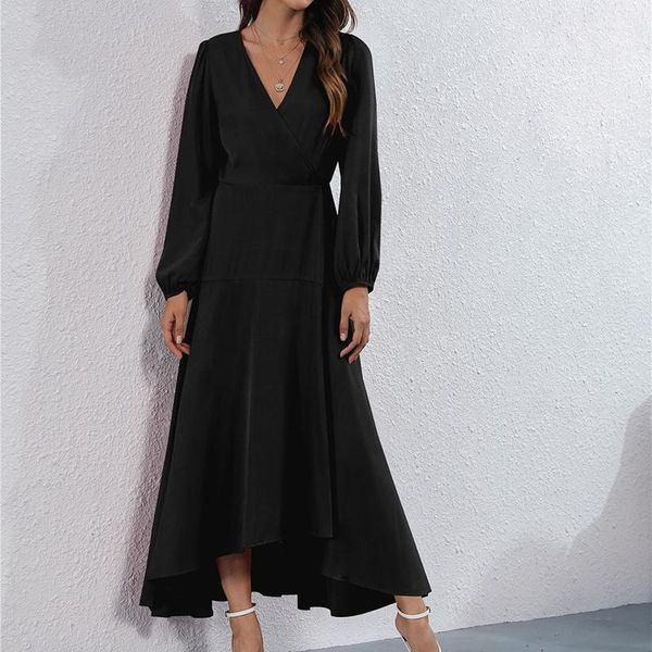 casual dresses 2021 style women tie-up irregular dress adults fall winter solid color long sleeve v-neck for party office, Black;gray
casual dresses 2021 style women tie-up irregular dress adults fall winter solid color long sleeve v-neck for party office, Black;gray