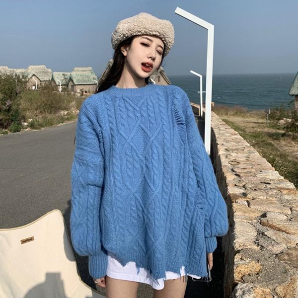 women's sweaters spring autumnfashion solid knitted sweater female2021 retro women casual warm loose outwear harajuku pullovers, White;black
women's sweaters spring autumnfashion solid knitted sweater female2021 retro women casual warm loose outwear harajuku pullovers, White;black