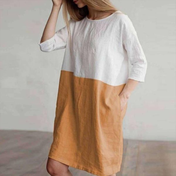 summer tunic plus size patchwork womens dress 1 2 sleeved cotton linen elegant casual o neck loose pockets vestidos, Black;gray
summer tunic plus size patchwork womens dress 1 2 sleeved cotton linen elegant casual o neck loose pockets vestidos, Black;gray