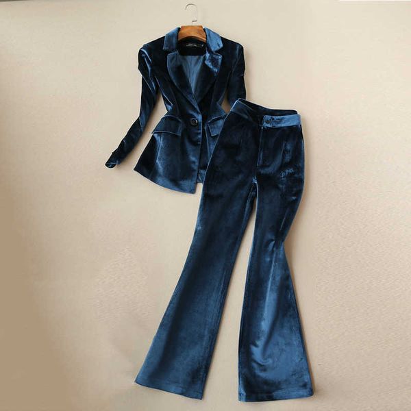 winter women's suit pants set two-piece slim gold velvet solid color ladies casual high waist flared quality 210527, White
winter women's suit pants set two-piece slim gold velvet solid color ladies casual high waist flared quality 210527, White