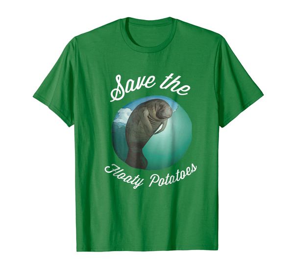 save the manatee floaty potatoes t-shirt, White;black