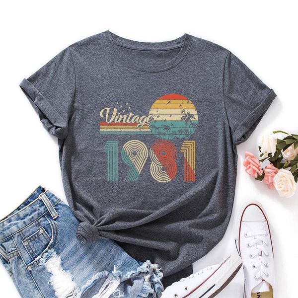 women's t-shirt summer plus size women oversized 100%cotton short sleeves letters 1981 graphic tee female shirt kawaii clothes, White
women's t-shirt summer plus size women oversized 100%cotton short sleeves letters 1981 graphic tee female shirt kawaii clothes, White