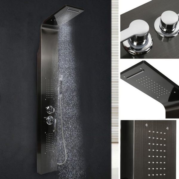 electric massagers bathroom fixture pure white stainless steel shower screen with massage nozzle faucets
electric massagers bathroom fixture pure white stainless steel shower screen with massage nozzle faucets