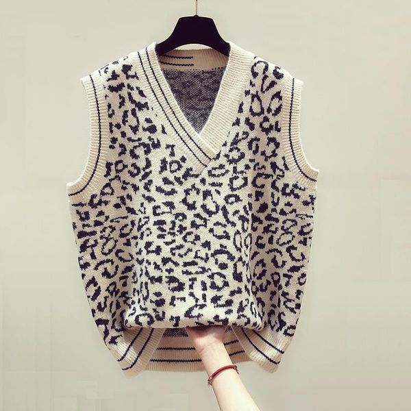 women's vests leopard print sweater vest women v neck knitted 2021 autumn fall basic sleeveless jacquard pullovers fashion sueter mujer, Black;white
women's vests leopard print sweater vest women v neck knitted 2021 autumn fall basic sleeveless jacquard pullovers fashion sueter mujer, Black;white
