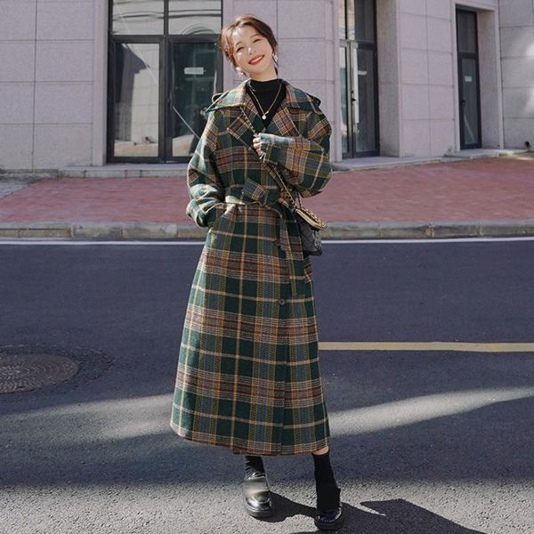 women's wool & blends 2021 green plaid british style over knee all-match fashion warm single-breasted winter woolen coat for women top, Black
women's wool & blends 2021 green plaid british style over knee all-match fashion warm single-breasted winter woolen coat for women top, Black