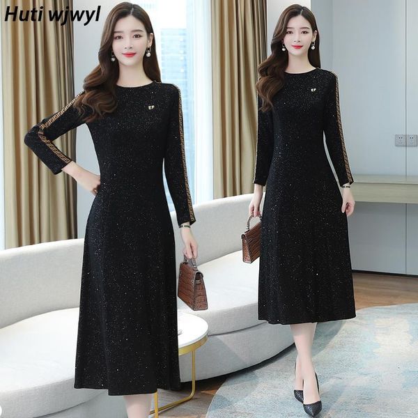 casual dresses 2021 vintage black long sleeve midi autumn winter plus size bodycon dress women elegant party maxi vestidos, Black;gray
casual dresses 2021 vintage black long sleeve midi autumn winter plus size bodycon dress women elegant party maxi vestidos, Black;gray
