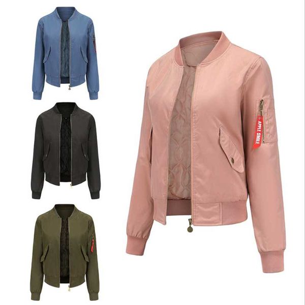 bomber jacket women waterproof baseball spring and autumn flight suit long-sleeved plus cotton women's jackets, Black;brown
bomber jacket women waterproof baseball spring and autumn flight suit long-sleeved plus cotton women's jackets, Black;brown