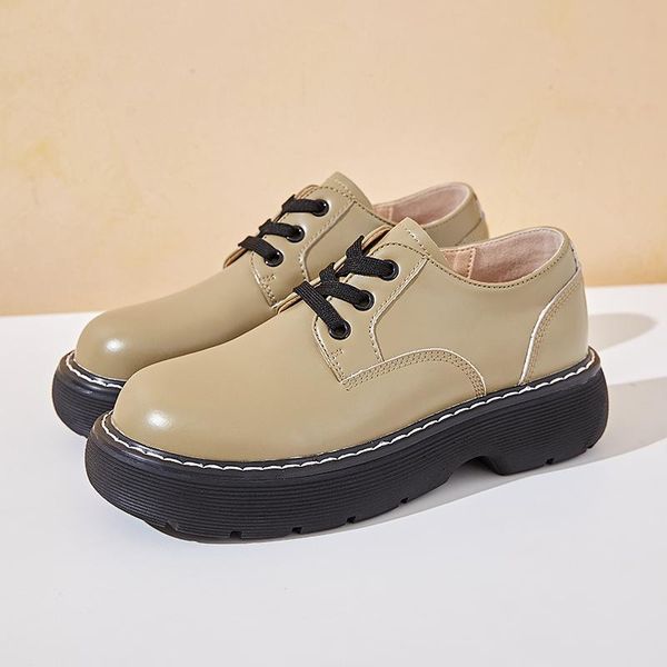 spring and summer thick-soled lace-up leather boots female big head small shoes retro increased ankle, Black
spring and summer thick-soled lace-up leather boots female big head small shoes retro increased ankle, Black