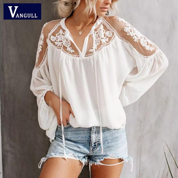 women's blouses & shirts vangull 2021 spring vintage lace hollow out blouse patchwork v-neck bow up long lantern sleeve casual holiday, White
women's blouses & shirts vangull 2021 spring vintage lace hollow out blouse patchwork v-neck bow up long lantern sleeve casual holiday, White