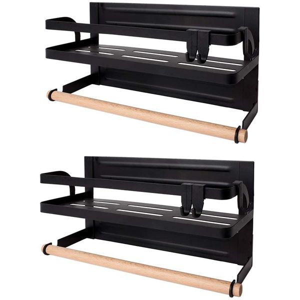 magnetic spice rack organizer for refrigerator, pack of 2,magnetic storage shelf with paper towel holders and 6 hooks kitchen & organization
magnetic spice rack organizer for refrigerator, pack of 2,magnetic storage shelf with paper towel holders and 6 hooks kitchen & organization