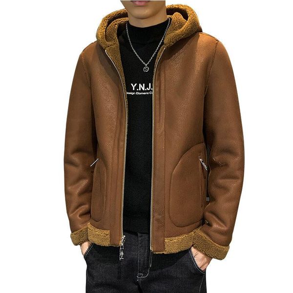 men's jackets 2021 winter fleece fur hooded coat korean version casual loose youth warm double-sided waterproof streetwear clothes, Black;brown
men's jackets 2021 winter fleece fur hooded coat korean version casual loose youth warm double-sided waterproof streetwear clothes, Black;brown