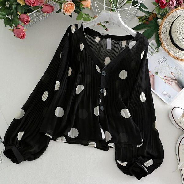 women's blouses & shirts loose pleated shirt v neck polka dot blouse women puff lantern long sleeve lady chiffon white black blusas
women's blouses & shirts loose pleated shirt v neck polka dot blouse women puff lantern long sleeve lady chiffon white black blusas