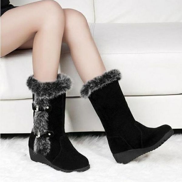 boots ladies winter women's casual warm fur mid-tube shoes round toe slope with snow xl women, Black
boots ladies winter women's casual warm fur mid-tube shoes round toe slope with snow xl women, Black