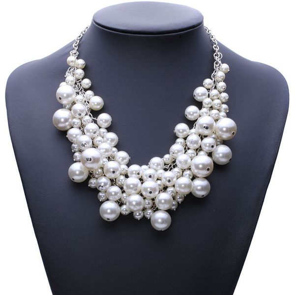 white pearl multi layer necklace ladies statement bib beaded vintage chunky classic wedding engagement jewelry, Golden;silver
white pearl multi layer necklace ladies statement bib beaded vintage chunky classic wedding engagement jewelry, Golden;silver