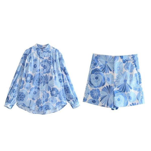 european and american summer products women's printed shirt + high waist flower shorts 2-piece set 210525, White
european and american summer products women's printed shirt + high waist flower shorts 2-piece set 210525, White
