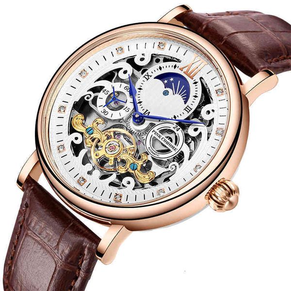 automatic men mechanical s clock pulse male luxury chronography moon phase, Slivery;brown
automatic men mechanical s clock pulse male luxury chronography moon phase, Slivery;brown