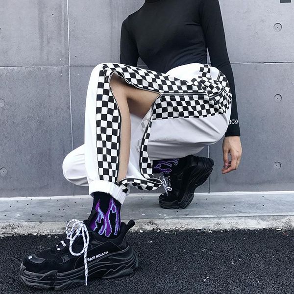 women's pants & capris 2021 checkerboard plaid zipper split casual leggings, Black;white
women's pants & capris 2021 checkerboard plaid zipper split casual leggings, Black;white