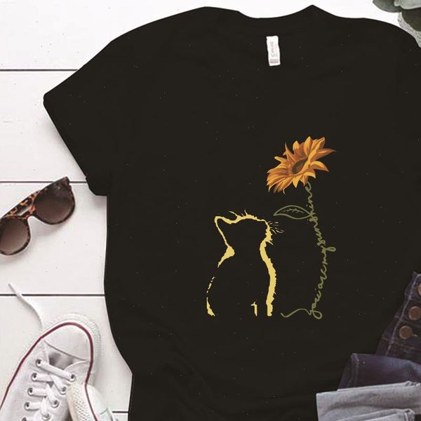 cat womens sunflower printed women funny round neck loose female s 5xl plus size woman shirts clothing mujer, White
cat womens sunflower printed women funny round neck loose female s 5xl plus size woman shirts clothing mujer, White
