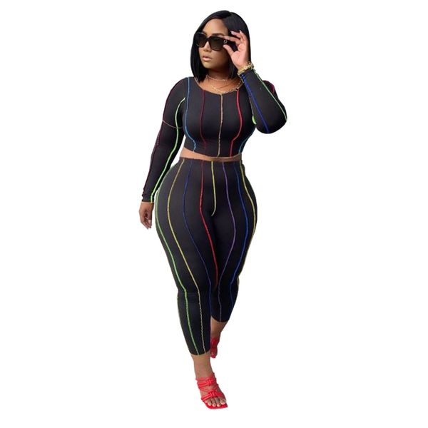 women sweat suit set casual colorful striped print o-neck long sleeve crop +skinny pants 2 piece set tracksuit women clothes 210414, White
women sweat suit set casual colorful striped print o-neck long sleeve crop +skinny pants 2 piece set tracksuit women clothes 210414, White