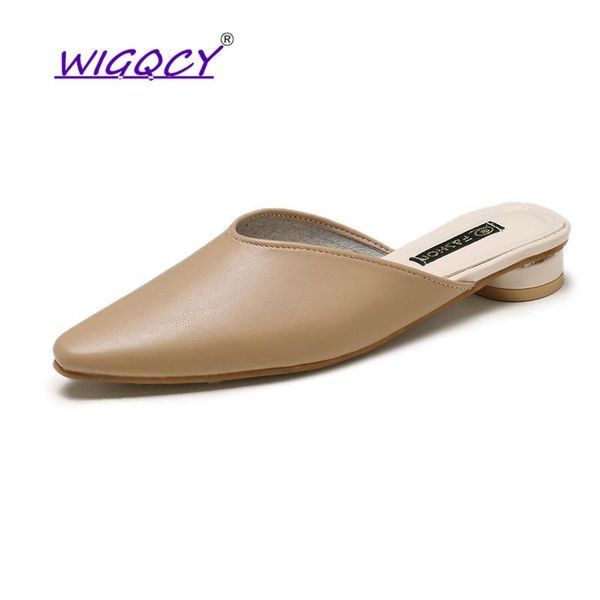leather pointed slippers women 2021 summer shoes fashion round heel slip-on mules slides beige casual female, Black
leather pointed slippers women 2021 summer shoes fashion round heel slip-on mules slides beige casual female, Black