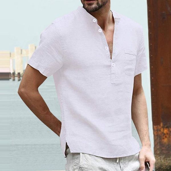 men's casual shirts shirt summer 2021 short sleeves cotton linen loose collar button white oversize male homme, White;black
men's casual shirts shirt summer 2021 short sleeves cotton linen loose collar button white oversize male homme, White;black