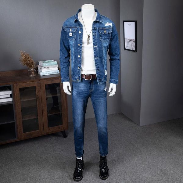 men's tracksuits airgracias 2021 two-piece suit man denim jacket and jeans trendy fashion all-match letter print slim stretch asian siz, Gray
men's tracksuits airgracias 2021 two-piece suit man denim jacket and jeans trendy fashion all-match letter print slim stretch asian siz, Gray