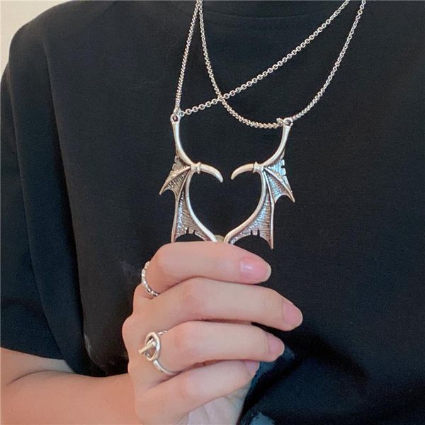 pendant necklaces punk wing necklace for women men angel demon love heart set lovers couple friendship jewelry gift, Silver
pendant necklaces punk wing necklace for women men angel demon love heart set lovers couple friendship jewelry gift, Silver