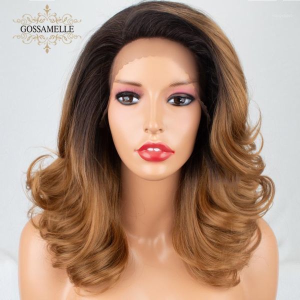 gossamelle ombre blonde wig mixed black synthetic lace front short wavy bob wigs for women cosplay wigs1
gossamelle ombre blonde wig mixed black synthetic lace front short wavy bob wigs for women cosplay wigs1