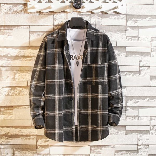 men's polos brand spring autumn long sleeves flannel collar korea style shirt for plaid harajuku clothing z2uu, White;black
men's polos brand spring autumn long sleeves flannel collar korea style shirt for plaid harajuku clothing z2uu, White;black