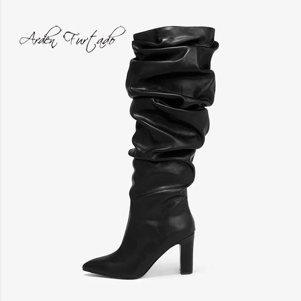 boots arden furtado 2021 fashion women's shoes chunky heels elegant yellow slip on pleated knee high 43 44 45, Black
boots arden furtado 2021 fashion women's shoes chunky heels elegant yellow slip on pleated knee high 43 44 45, Black