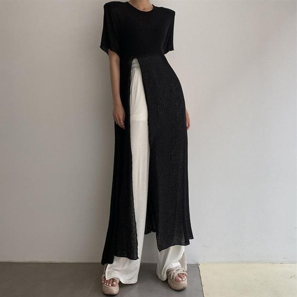 women's two piece pants summer round neck split micro-transparent sunscreen sweater + high-waisted wide-leg mopping casual kk148, White
women's two piece pants summer round neck split micro-transparent sunscreen sweater + high-waisted wide-leg mopping casual kk148, White