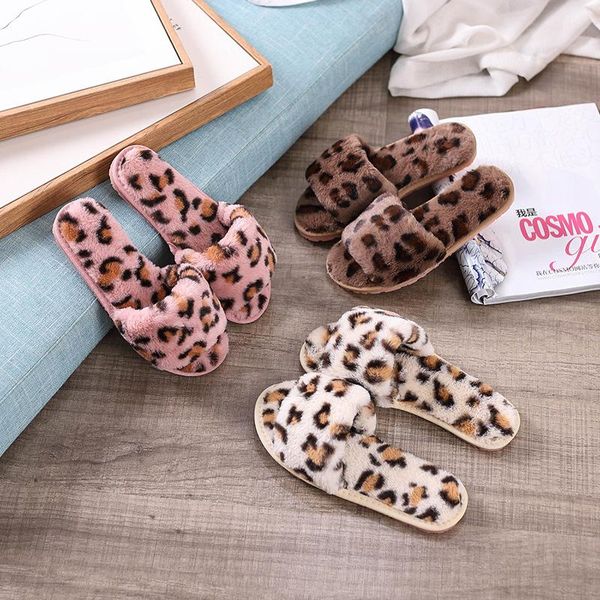 women slippers fashionable leopard print cotton winter warm plush flat sandals spotted shoes, Black
women slippers fashionable leopard print cotton winter warm plush flat sandals spotted shoes, Black