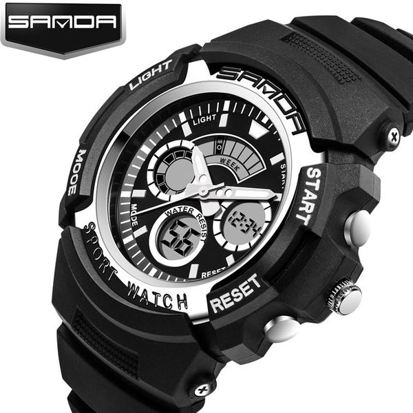 wristwatches sanda male electronic watches men double explicit luminous waterproof sports clock multi-function men's wrist watch, Slivery;brown
wristwatches sanda male electronic watches men double explicit luminous waterproof sports clock multi-function men's wrist watch, Slivery;brown