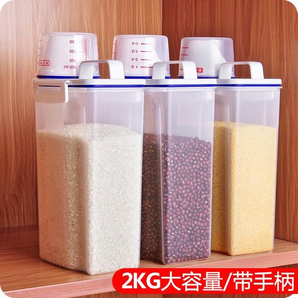 storage bottles & jars portable rice bucket with measuring cup, cabinet, grain tank, kitchen moisture-proof tank 2kg
storage bottles & jars portable rice bucket with measuring cup, cabinet, grain tank, kitchen moisture-proof tank 2kg